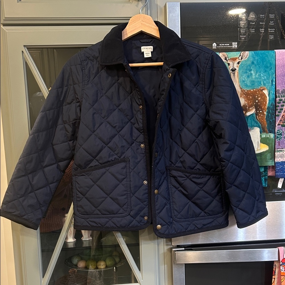 J. Crew Crewcuts Dark Blue Quilted Boys Field Jacket 8